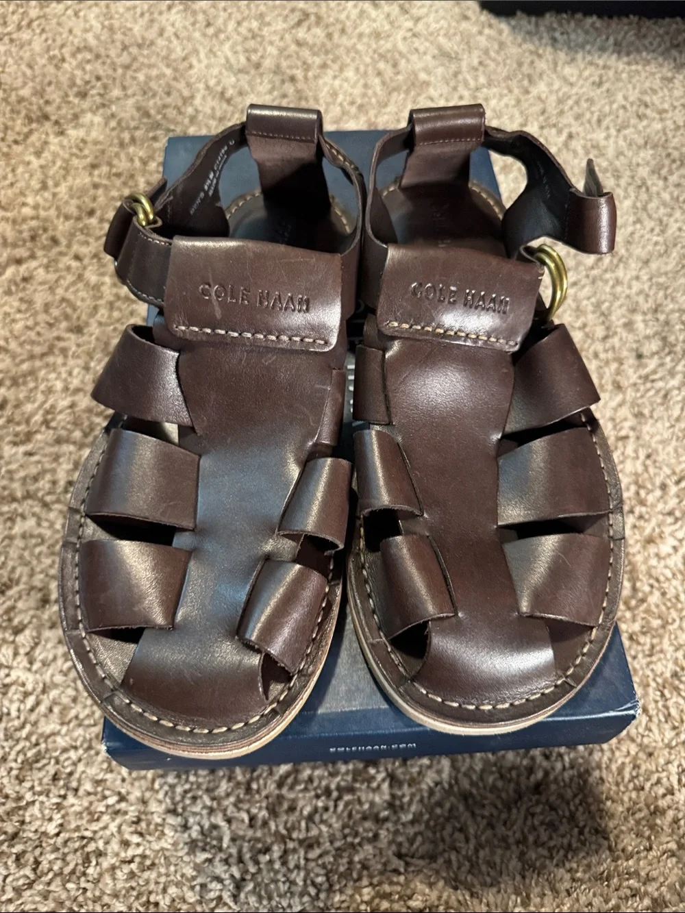 Cole Haan Brown Leather Men’s Fisherman Sandals